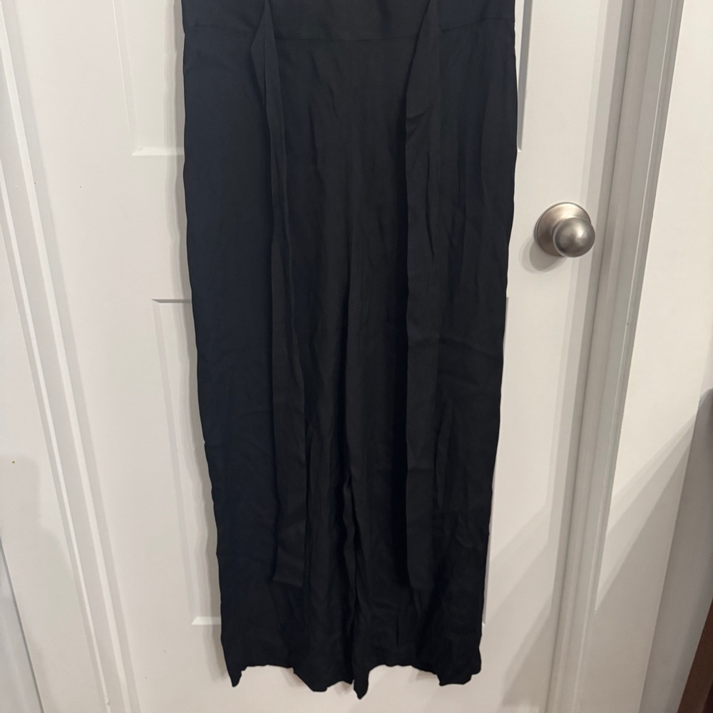 Nordstrom Chelsea 28 Black Viscose Crossover Front Jumpsuit Med NEW WITH TAGS - Picture 8 of 12